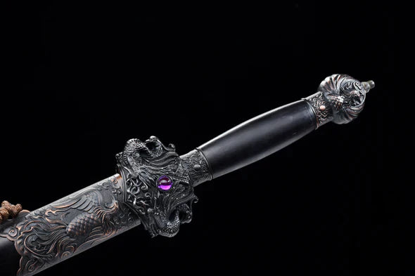 Tsuka-Epee-Chinoise-Phoenix-Acier-Damas