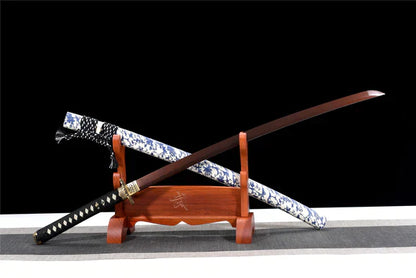 Katana-Fleur-de-Ciel-Acier-Damas