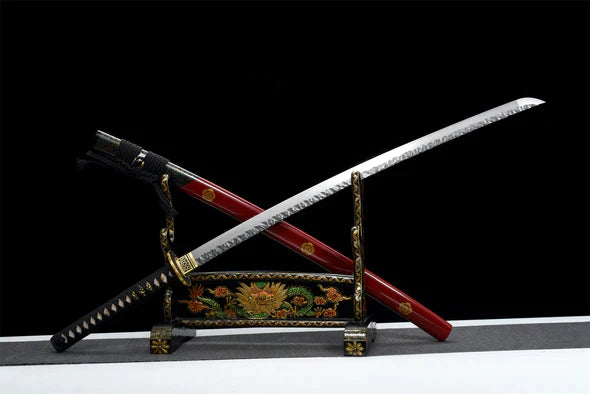 Katana-Ombre-de-sang-Acier-Damas