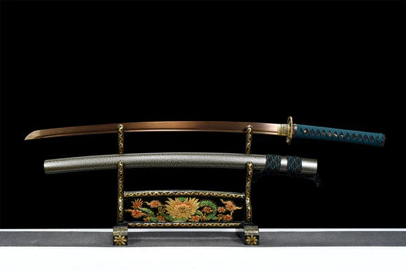 Katana-Serpent-Dore-Acier-Damas