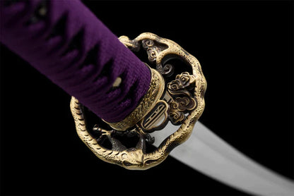 Tsuba-Katana-Joker-Acier-T10-Hamon-Veritable