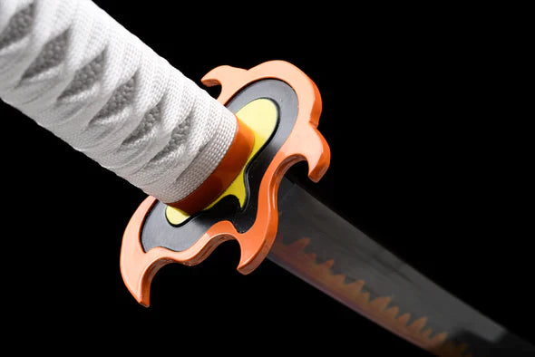 Tsuba-Rengoku-Kyojuro-Acier-T10-Hamon-Veritable