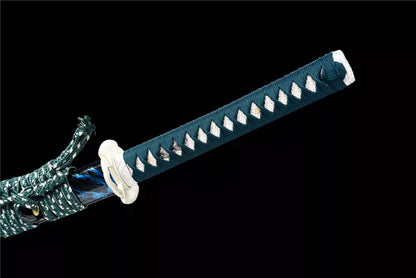 Tsuka-Katana-Marecage-Acier-Damas-Hamon-Veritable